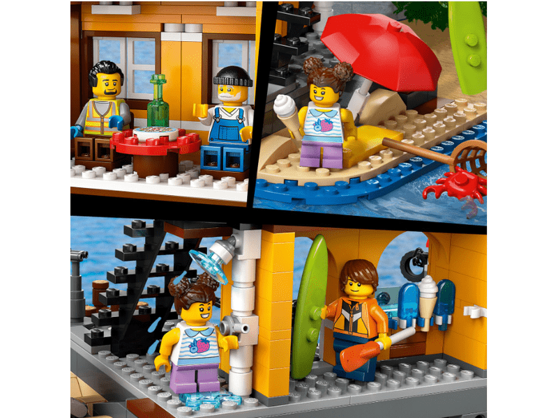 LEGO 60422 Tengerparti kikötő hajóval