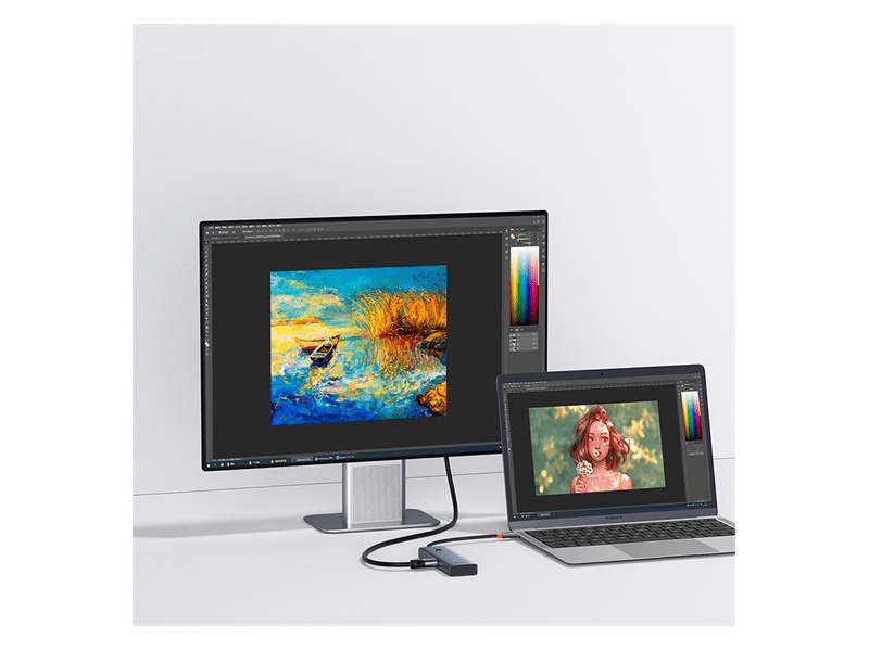 Baseus UltraJoy 5-Port HUB dokkoló állomás, szürke (B0005280181100)