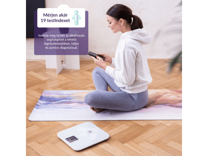 TrueLife FitScale W7 BT intelligens személymérleg, fehér
