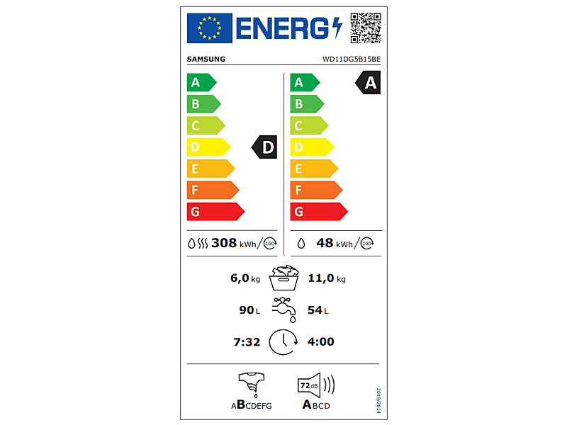 Samsung WD11DG5B15BELE Mosó- és szárítógép