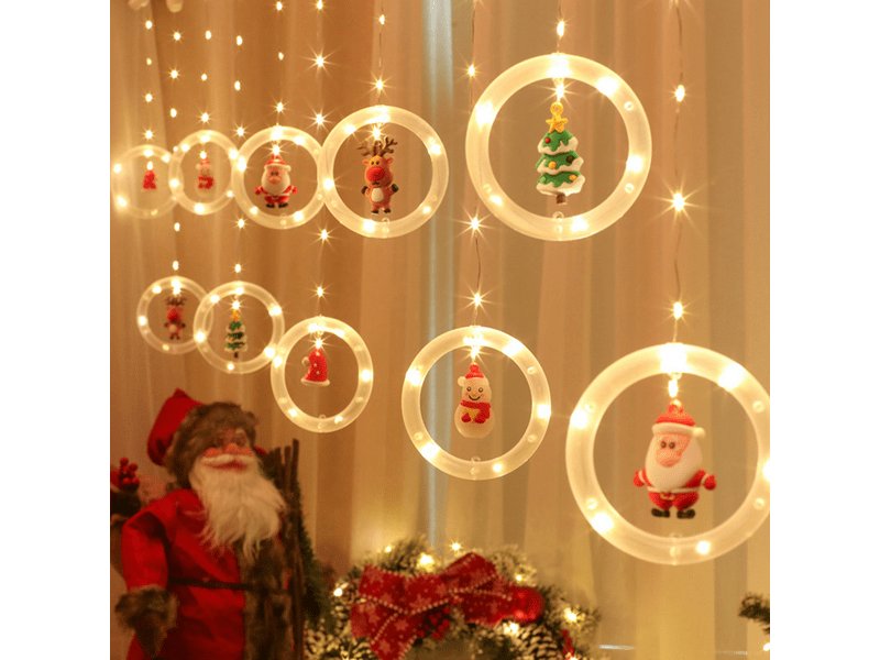 Family LED-es fényfüggöny - mikulás (58918)