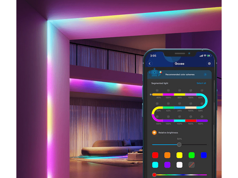 Govee H618C LED szalagfény Wifi/Bluetooth vezérléssel, 10m