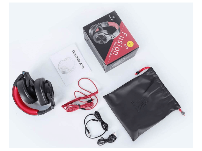OneOdio A70-BR BT Bluetooth fejhallgató, fekete/piros