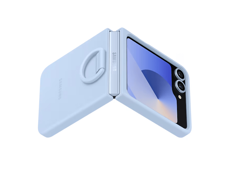 Samsung Galaxy Z Flip6 szilikon tok gyűrűvel, kék (EF-PF741TLEGWW)