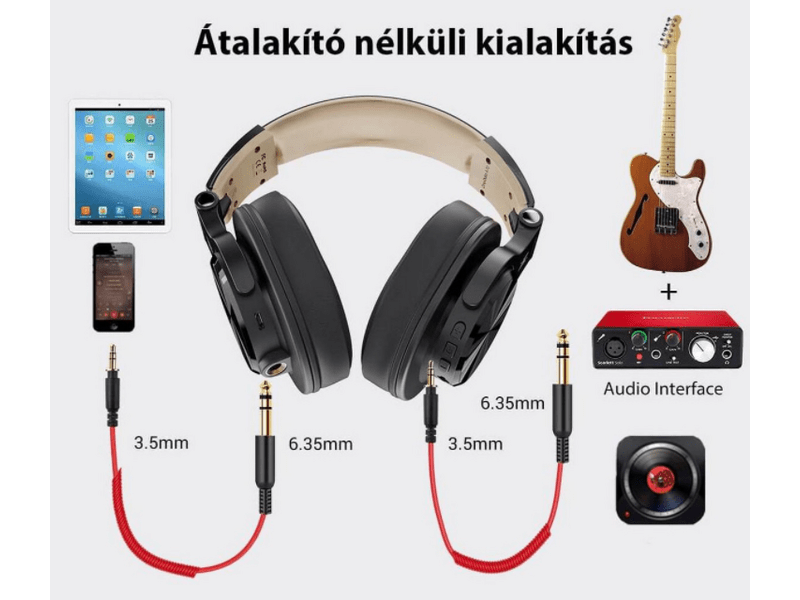 OneOdio A70-BG BT Bluetooth fejhallgató, fekete/arany