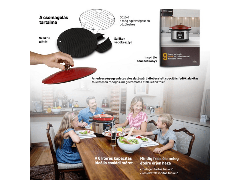 Lauben OvenSafe®️ Multicooker 6000RS Elektromos főzőedény