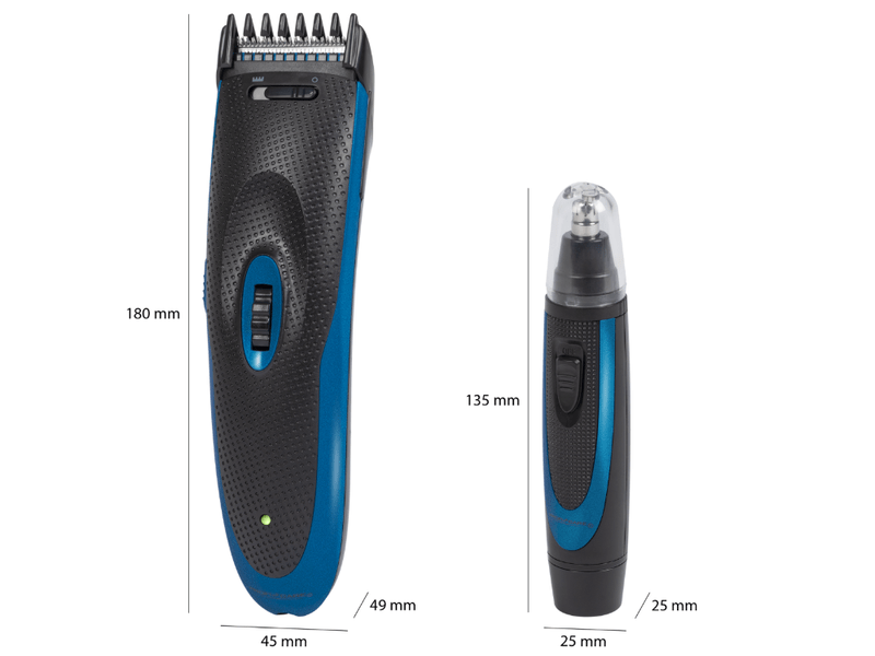 ProfiCare PC-HSM/R3052NE Professzionális haj-/szakállvágó + orrszőr vágó, fekete/kék