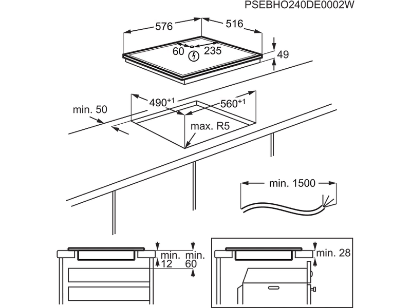 AEG TN64IA00XB Indukciós főzőlap