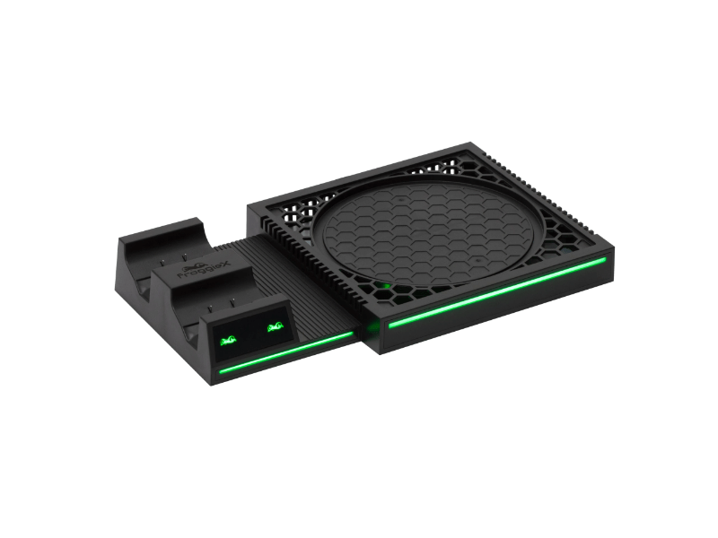 FroggieX FC-XS-C1-B Xbox Series X Konzol hűtőállomás + töltőállomás + lemeztartó