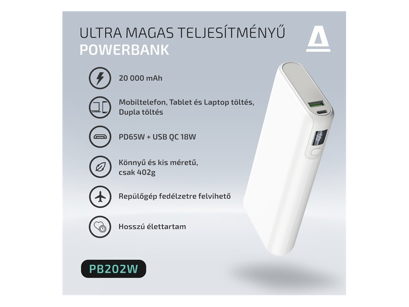 Avax PB202W Vitality Type-C Powerbank, 20000 mAh