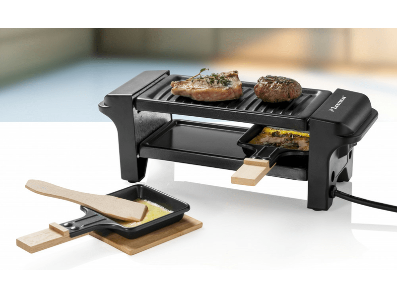 Mini Raclette grill, fekete&fa