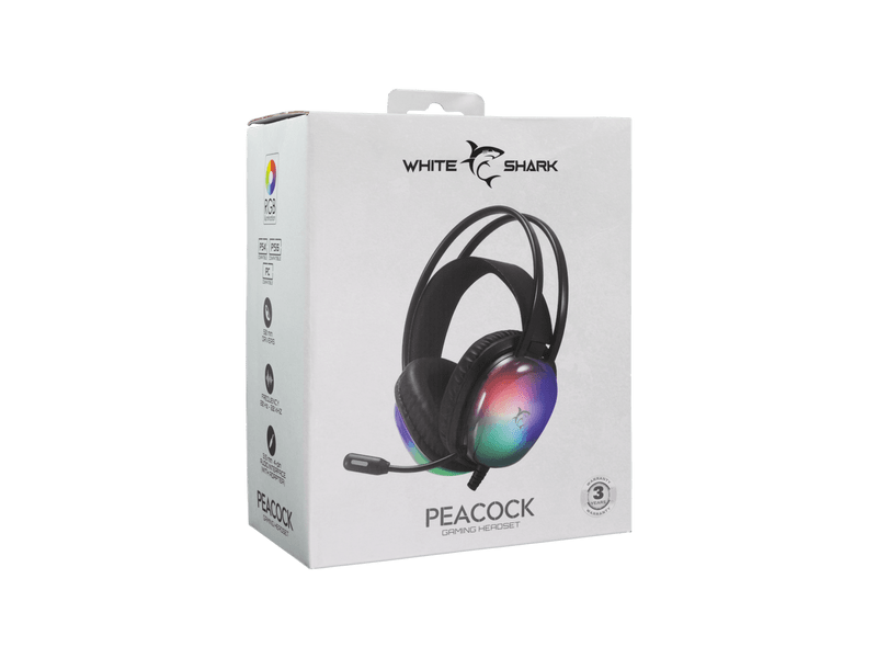 PEACOCK-B  gamer fejh.mikrofonnal,BK