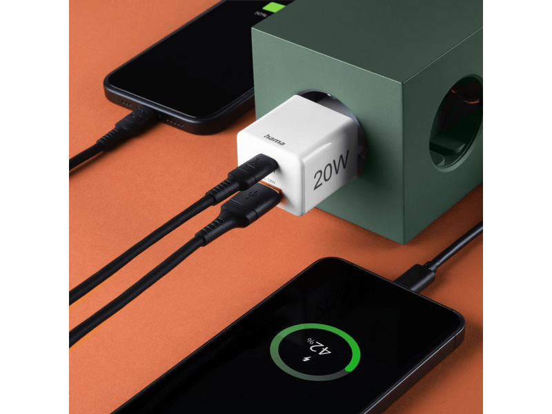 Hama USB+Type-C Hálózati töltő, 20W (201991)