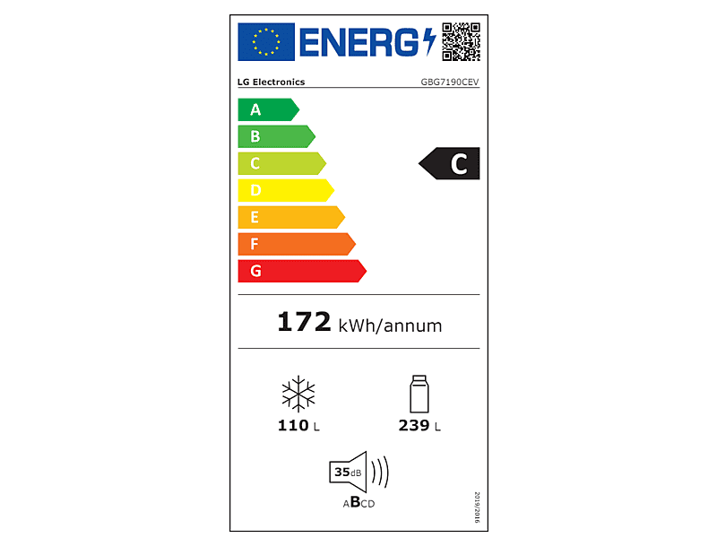 LG GBG7190CEV InstaView Alulfagyasztós hűtőszekrény
