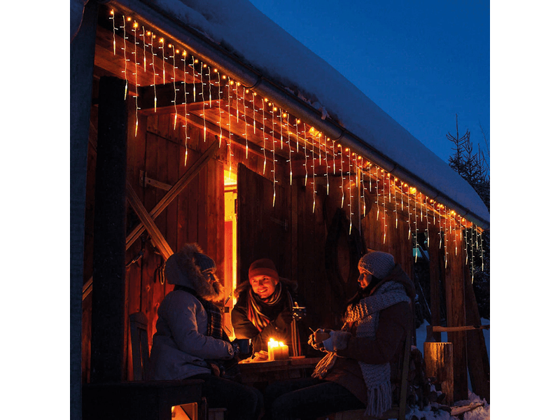 Family LED-es fényfüggöny - jégcsappal