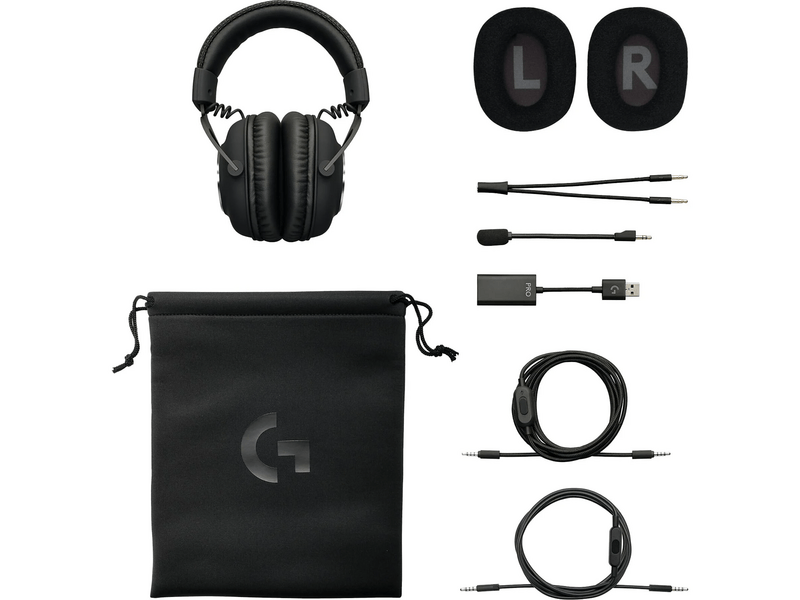 Logitech G Pro X Gamer fejhallgató + állvány, fekete (991-000358)
