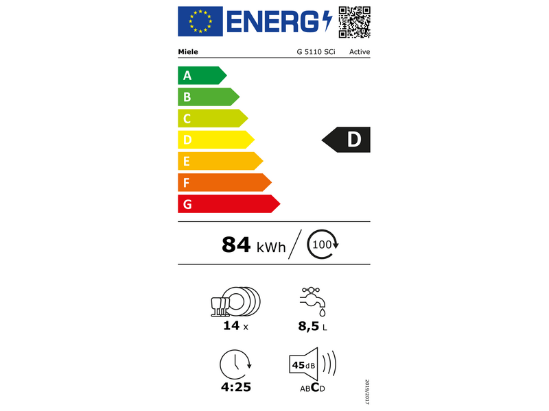 Miele G 5110 SCi Active Beépíthető mosogatógép