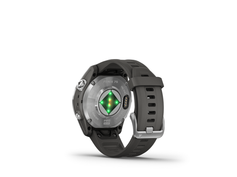 Garmin Fenix 7S Pro Solar Okosóra, ezüst, grafitszürke szilikon szíj (010-02776-01)