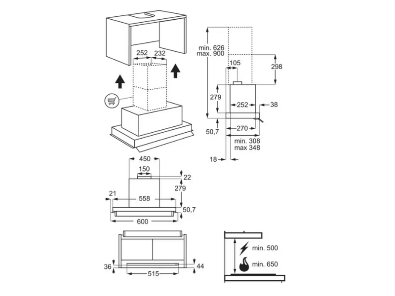 AEG GDE686HB Beépíthető páraelszívó