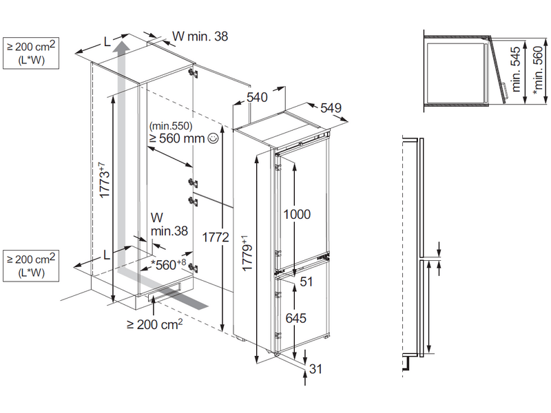 Electrolux LNS3LE18S Beépíthető alulfagyasztós kombi hűtő