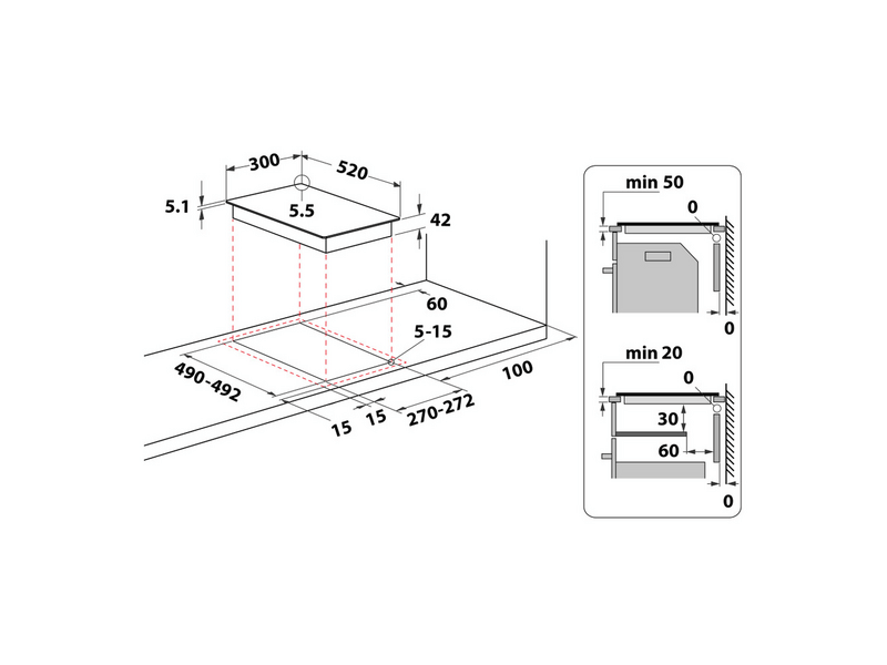 Whirlpool WRD6030B Beépíthető indukciós főzőlap