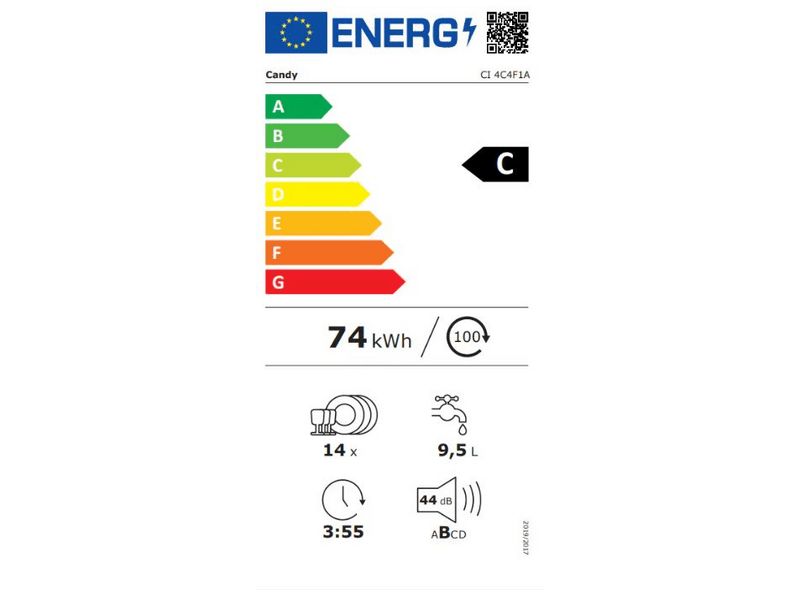 Candy CI 4C4F1A Beépíthető mosogatógép