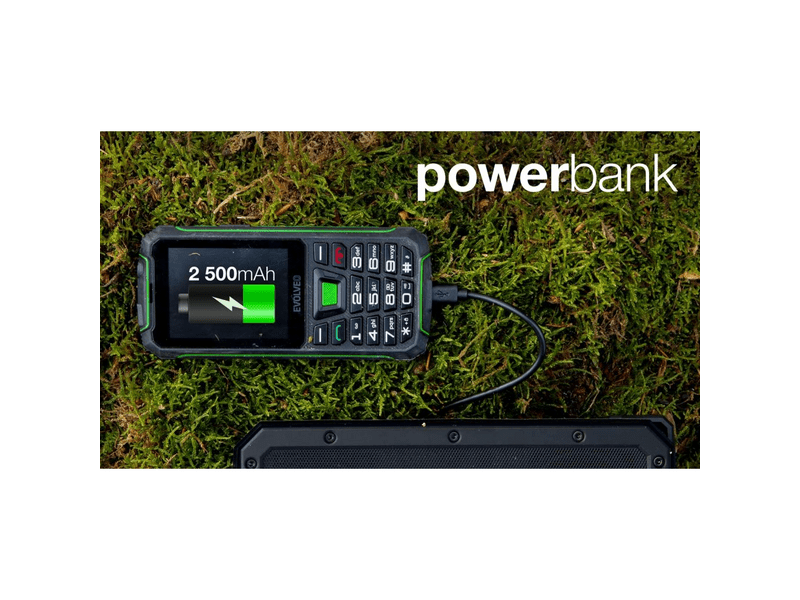 Evolveo StrongPhone W4 Mobiltelefon, fekete/zöld