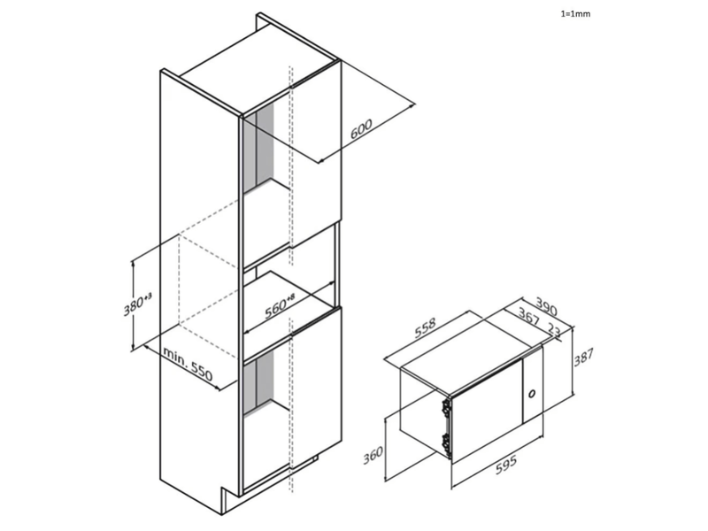 mikró, 25 l, grill, 900/1000W, fekete