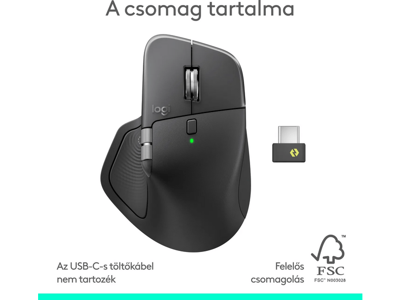 Logitech MX Master 4 Egér, grafitszürke (910-007562)