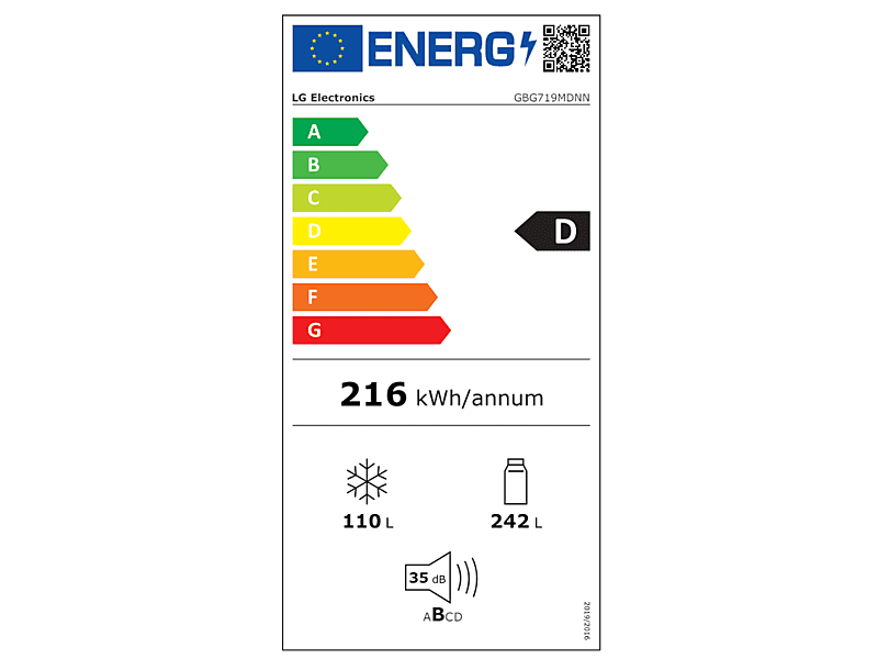 LG GBG719MDNN MoodUP™ Alulfagyasztós hűtőszekrény