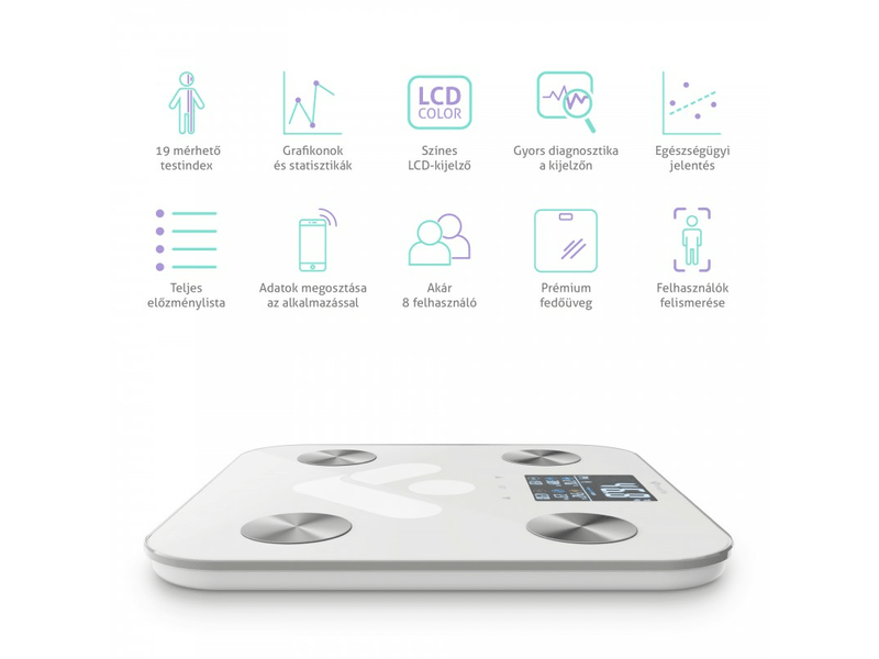 FitScale intelligens személymérleg fehér