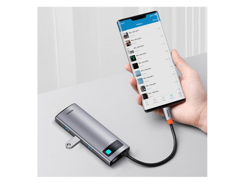 Baseus Metal Gleam 7-Port USB Type-C HUB dokkoló állomás