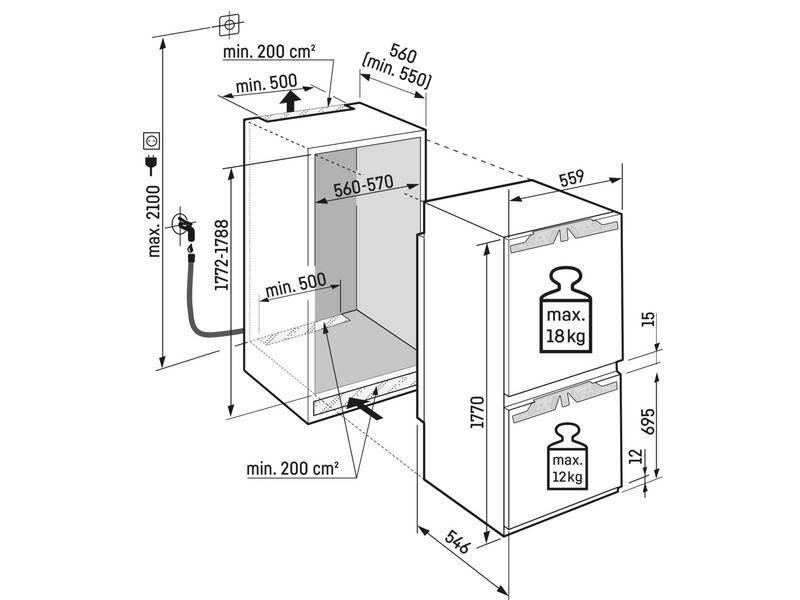 Liebherr ICNci 5173 Beépíthető kombinált hűtőszekrény