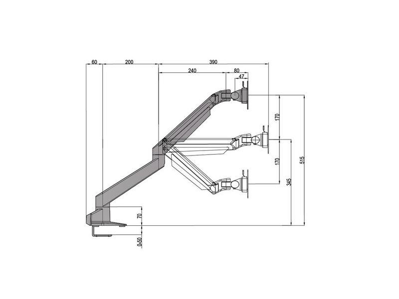 Multibrackets Gaslift Asztali állvány, 15