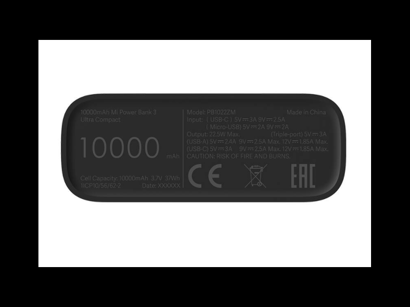 Xiaomi 10000 mAh Mi Power Bank 3 Ultra Compact hordozható akkumulátor