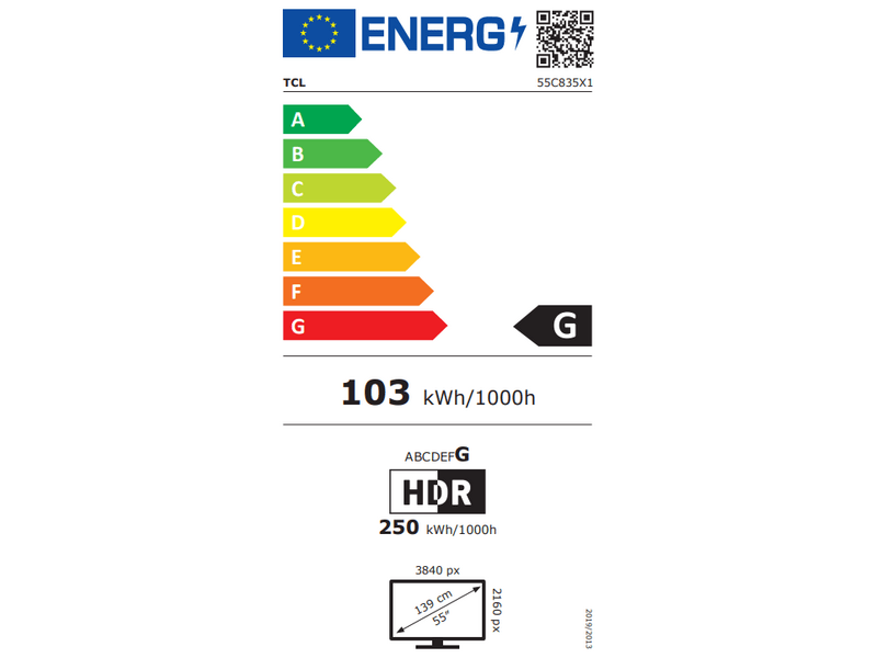 TCL 55C835 4K Miniled okos televízió, 55''
