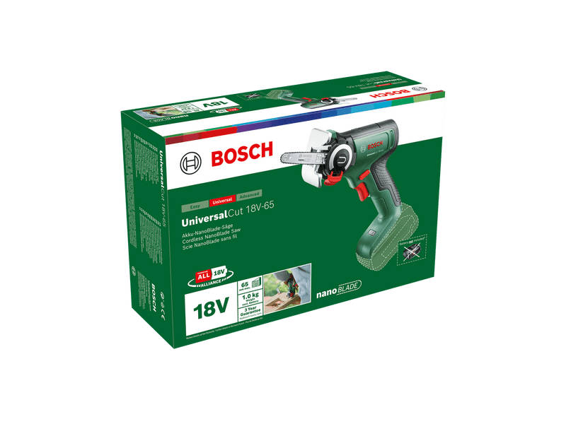Bosch Universal Cut 18V-65 Akkus nanoblade fűrész (06033D5200), Akku és töltő nélkül