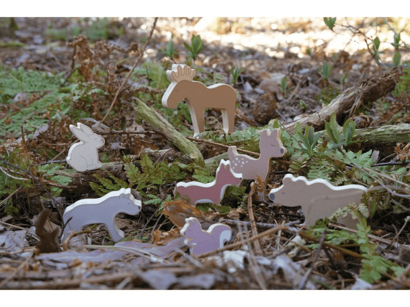 50 darabos fa építőkocka készlet: Az erdő állatai (W7201)