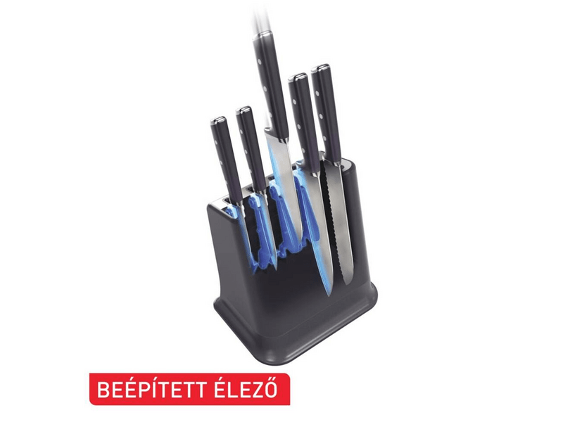 Tefal K297S644 EverSharp séfkéskészlet és késtömb, élezővel