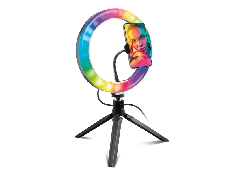 SBS RGB LED gyűrű fény állvánnyal, 10