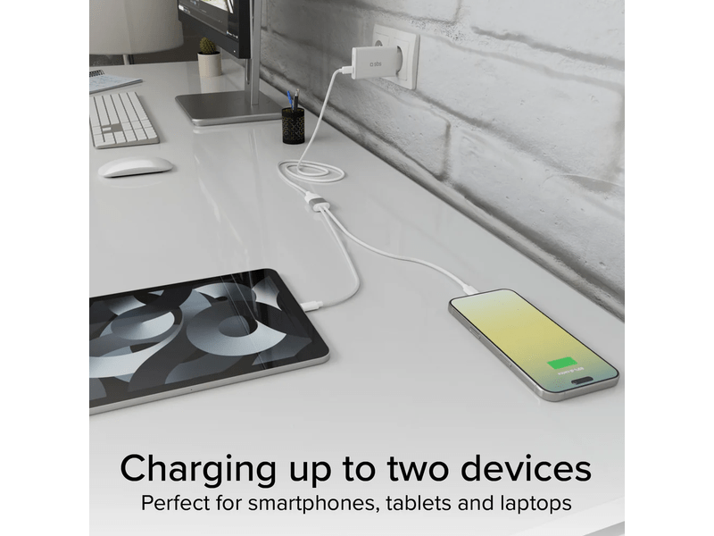 SBS Elosztókábel 3xUSB-C 60W 1,5m fehér
