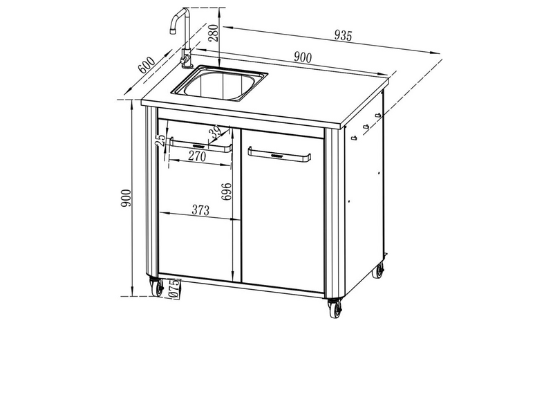 Cozze 90529 vanjski kuhinjski modul, sa sudoperom