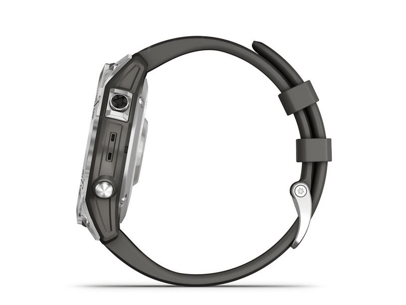 Garmin Fenix 7 Okosóra, Ezüst, Grafit színű szilikon szíj (010-02540-01)