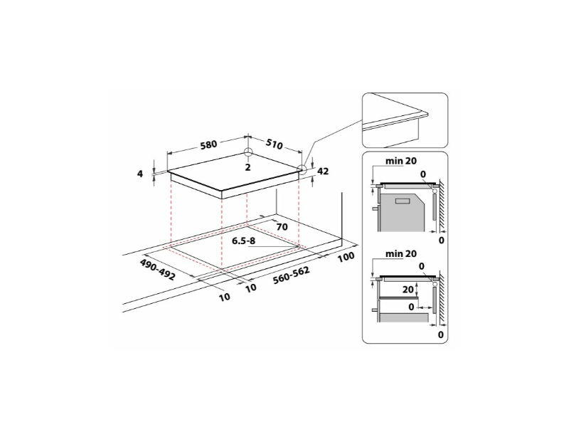 Whirlpool WOI5S8PM1SBA Beépíthető sütő + Whirlpool AKT 8190/BA Beépíthető kerámia főzőlap