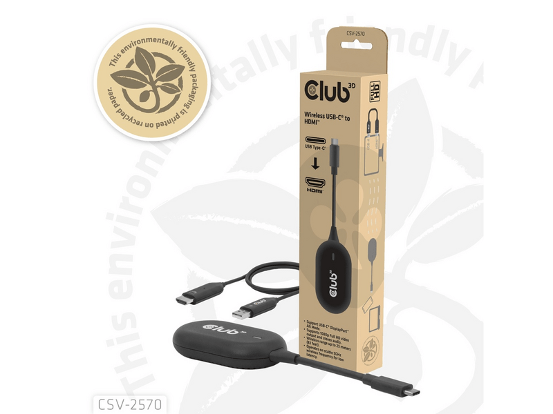 Club 3D CSV-2570 Wireless USB-C® to HDMI™ Transmitter és Receiver