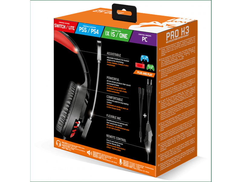 Spirit of Gamer PRO-H3 Gaming headset, piros