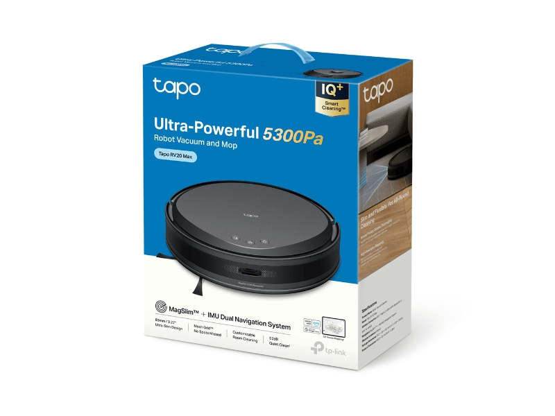 TP-Link Tapo RV20 Max Robotporszívó felmosóval, fekete