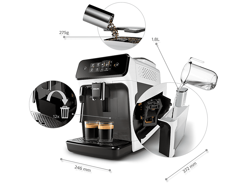 Philips EP1223/00 Automatski aparat za kavu, bijeli