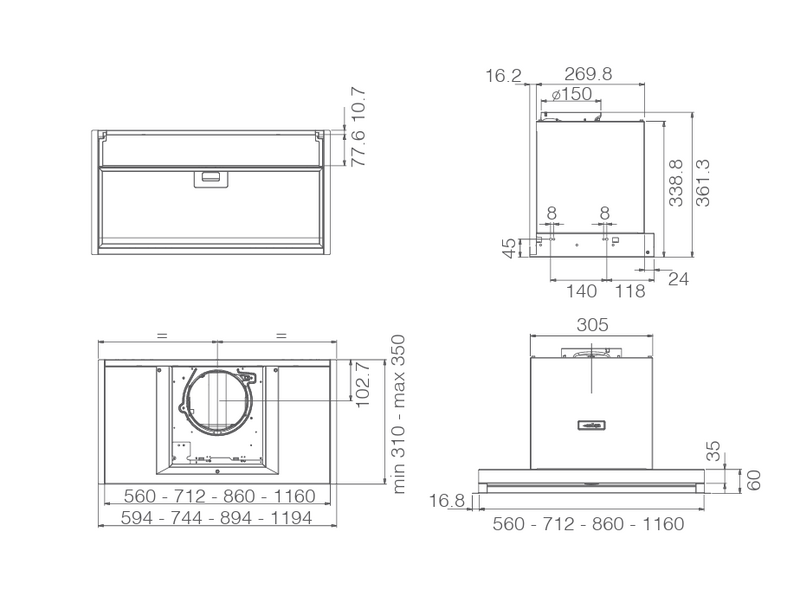 Elica BOXIN PLUS IXGL/A/90 Páraelszívó (PRF0097796A)