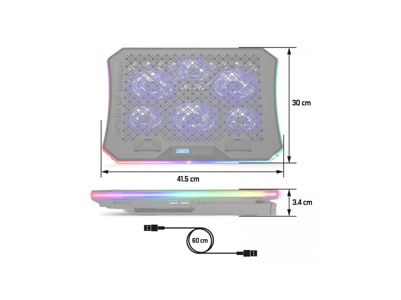 Spirit of Gamer Airblade 1200 RGB Notebook ventilátor (SOG-VE1200)